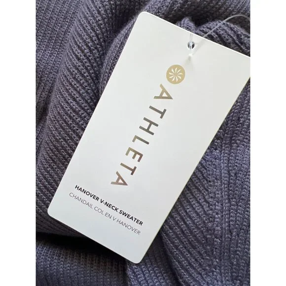 Athleta Hanover V-Neck Sweater S NWT in Plum - Picture 7 of 10